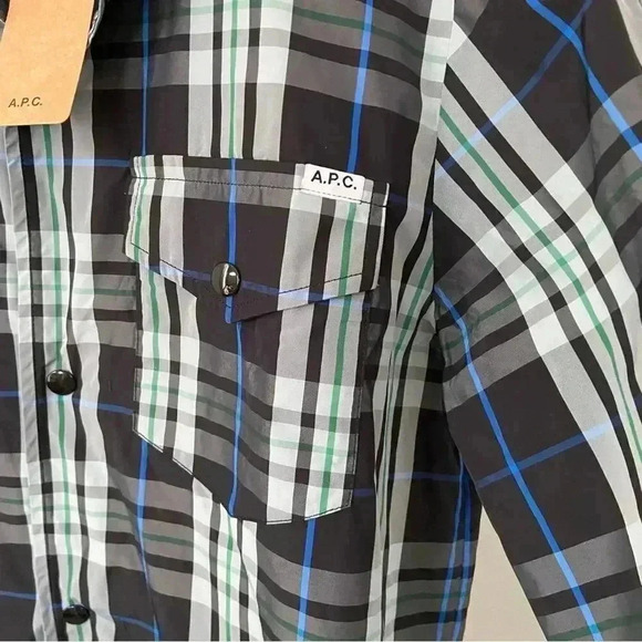 NWT A.P.C. Alfred Check Shirt Jacket Plaid Shacket size Medium - Picture 8 of 12